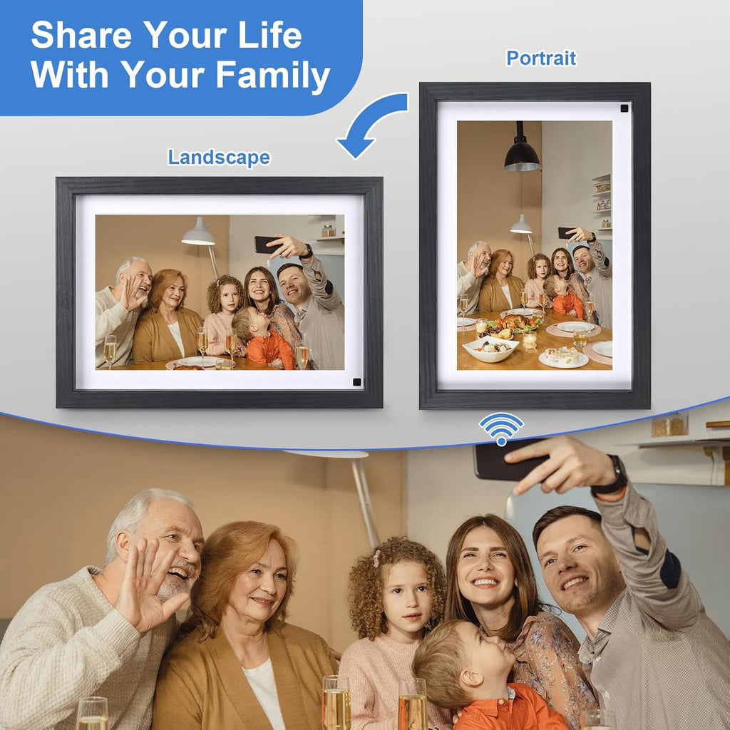 Capture Every Moment: 10 Inch WiFi Digital Picture Frame with Motion Sensor and Touch Screen, 32GB Storage