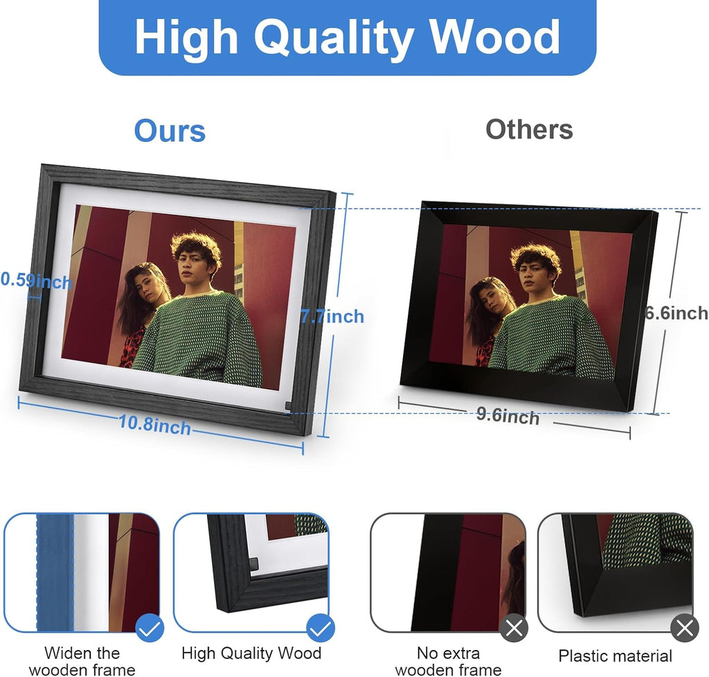 Capture Every Moment: 10 Inch WiFi Digital Picture Frame with Motion Sensor and Touch Screen, 32GB Storage