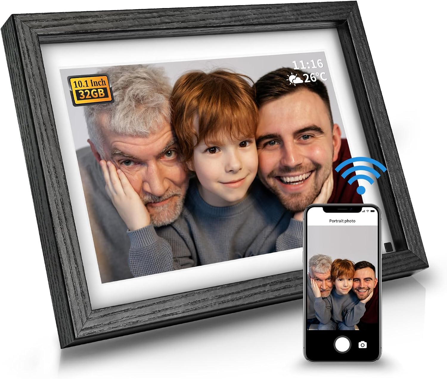 Capture Every Moment: 10 Inch WiFi Digital Picture Frame with Motion Sensor and Touch Screen, 32GB Storage
